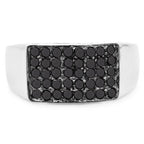 0.43 Carat Genuine Black Diamond .925 Sterling Silver Ring
