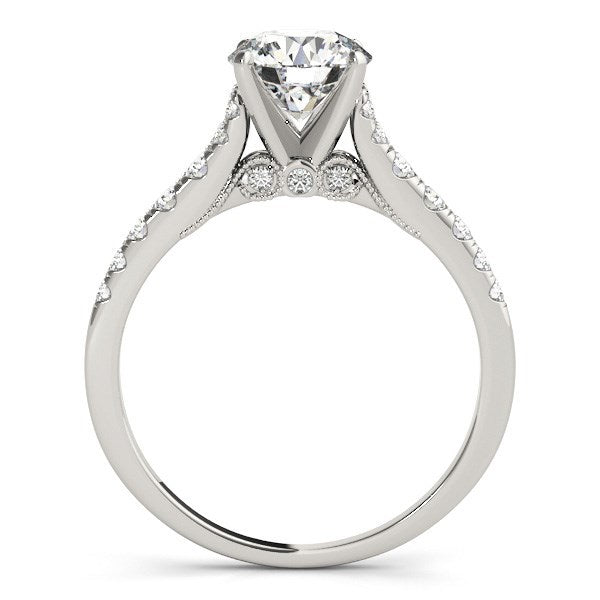 14k White Gold Diamond Engagement Ring With Single Row Band (1 3/4 ct. t.w.)