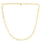 14k Yellow Gold Diamante Paperclip Chain Necklace (4.00 mm)