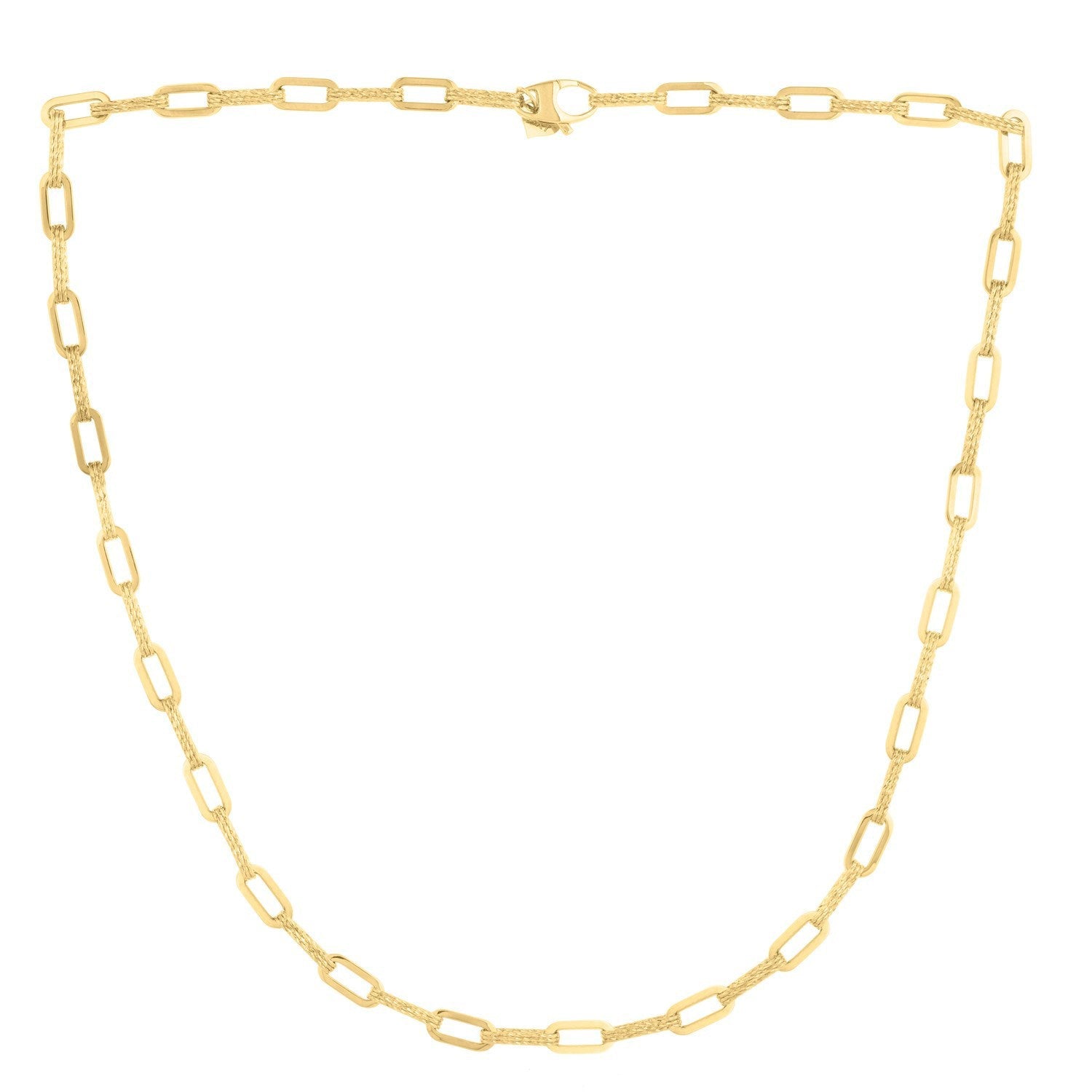 14k Yellow Gold Diamond Cut Paperclip Chain Necklace (4.00 mm)