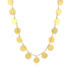 Gargantilla con discos pulidos en oro amarillo de 14k