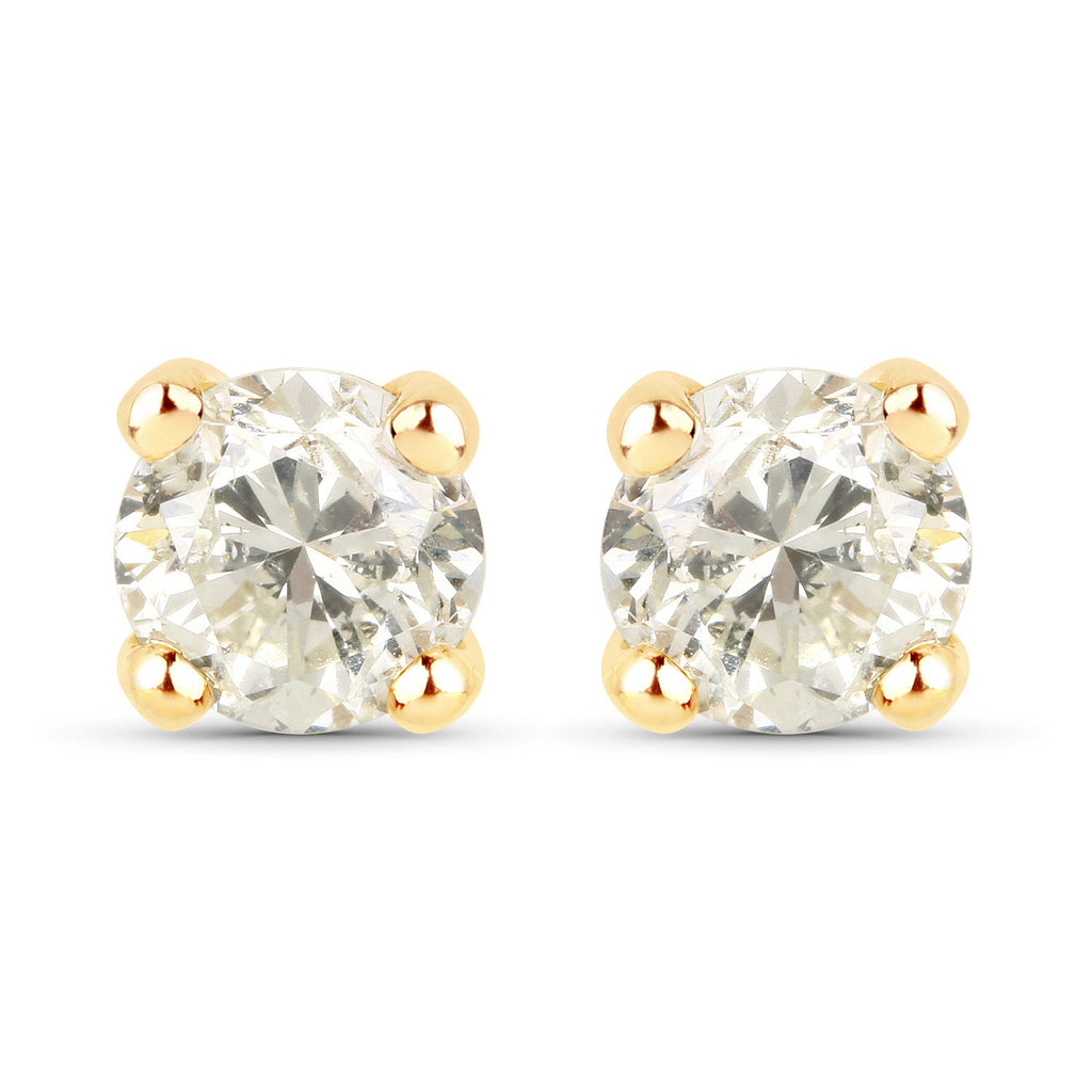 1.01 Carat Genuine Lab-Grown Diamond 14K Yellow Gold Earrings