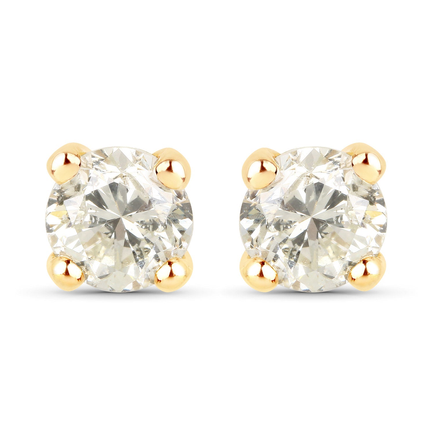 1.01 Carat Genuine Lab-Grown Diamond 14K Yellow Gold Earrings
