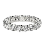 Round Cut Lab Grown Diamond Eternity Ring in 14k White Gold (3 cttw FG/VS2)