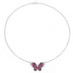 4.15 Carat Genuine Rhodolite and White Topaz .925 Sterling Silver Pendant