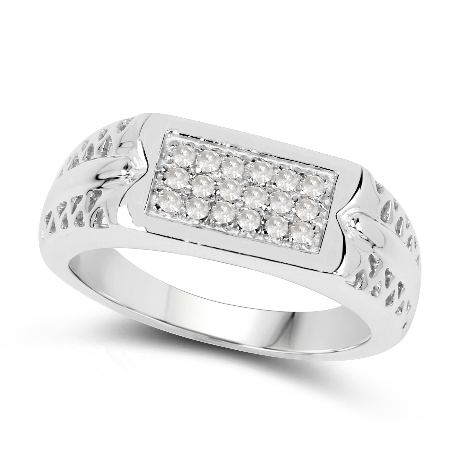 0.27 Carat Genuine White Diamond .925 Sterling Silver Ring