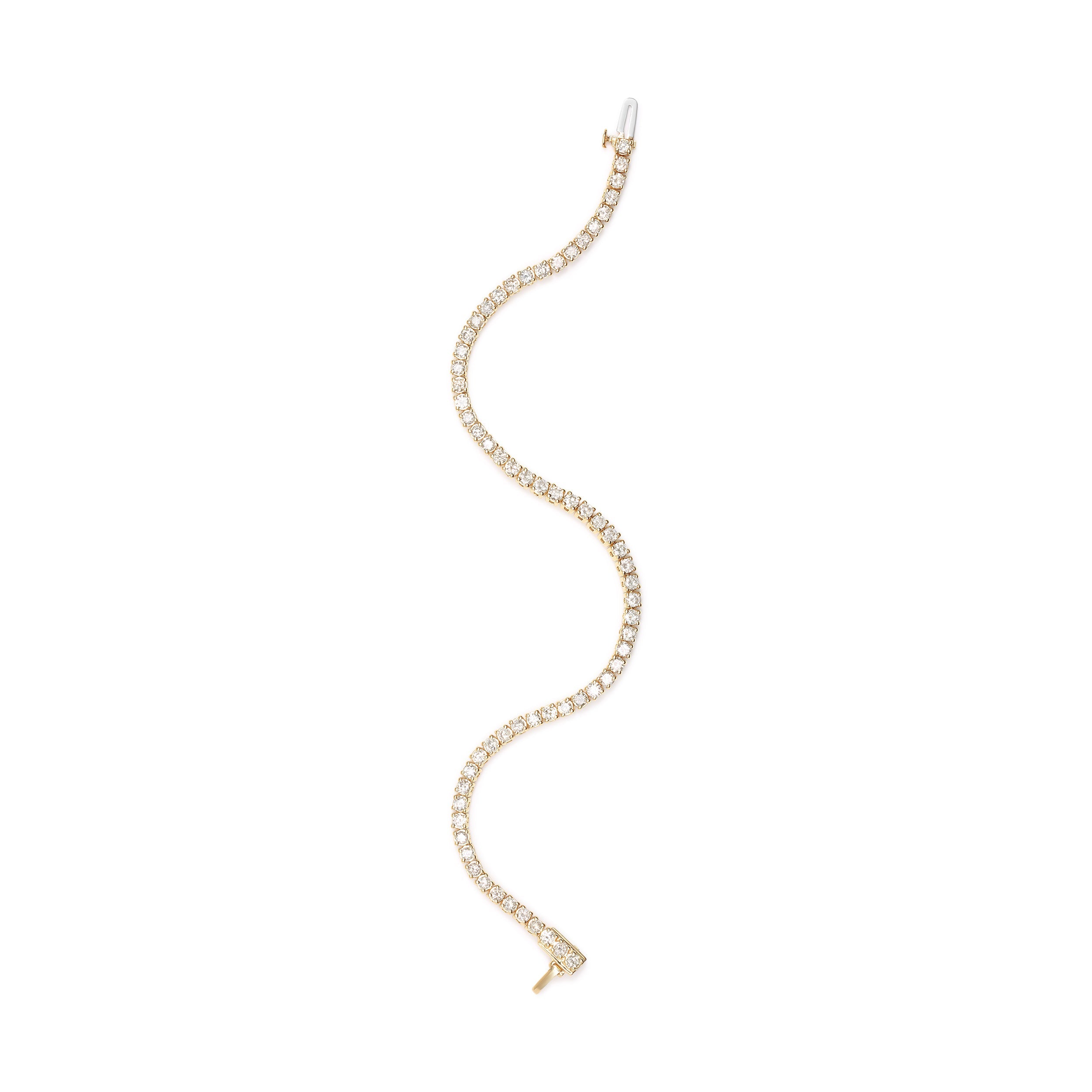 14K Yellow Gold 6.0 Cttw Classic 4-Prong Set Round Brilliant Cut Diamond Tennis Bracelet (K-L Color, VS2-SI1 Clarity) - 7.25"