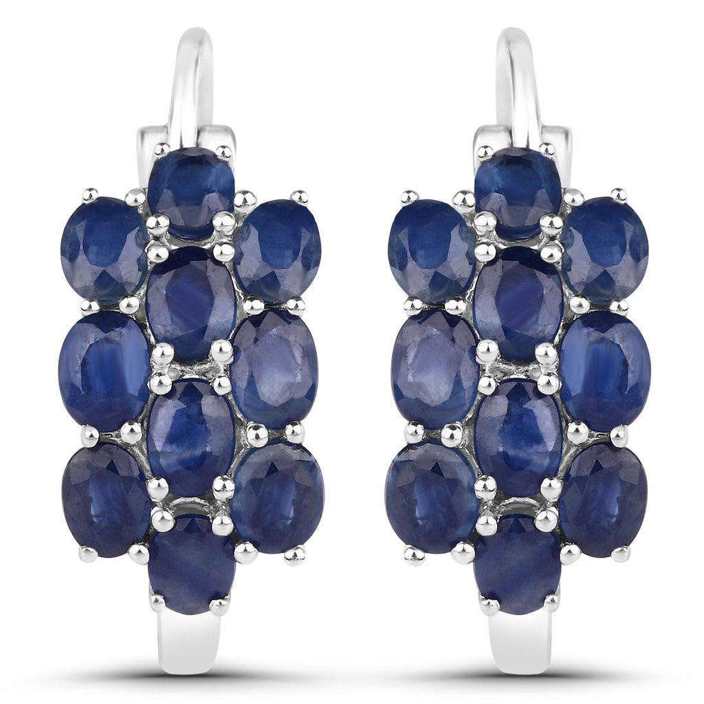 10.40 Carat Genuine Blue Sapphire .925 Sterling Silver 3 Piece Jewelry Set (Ring, Earrings, and Pendant with Chain)