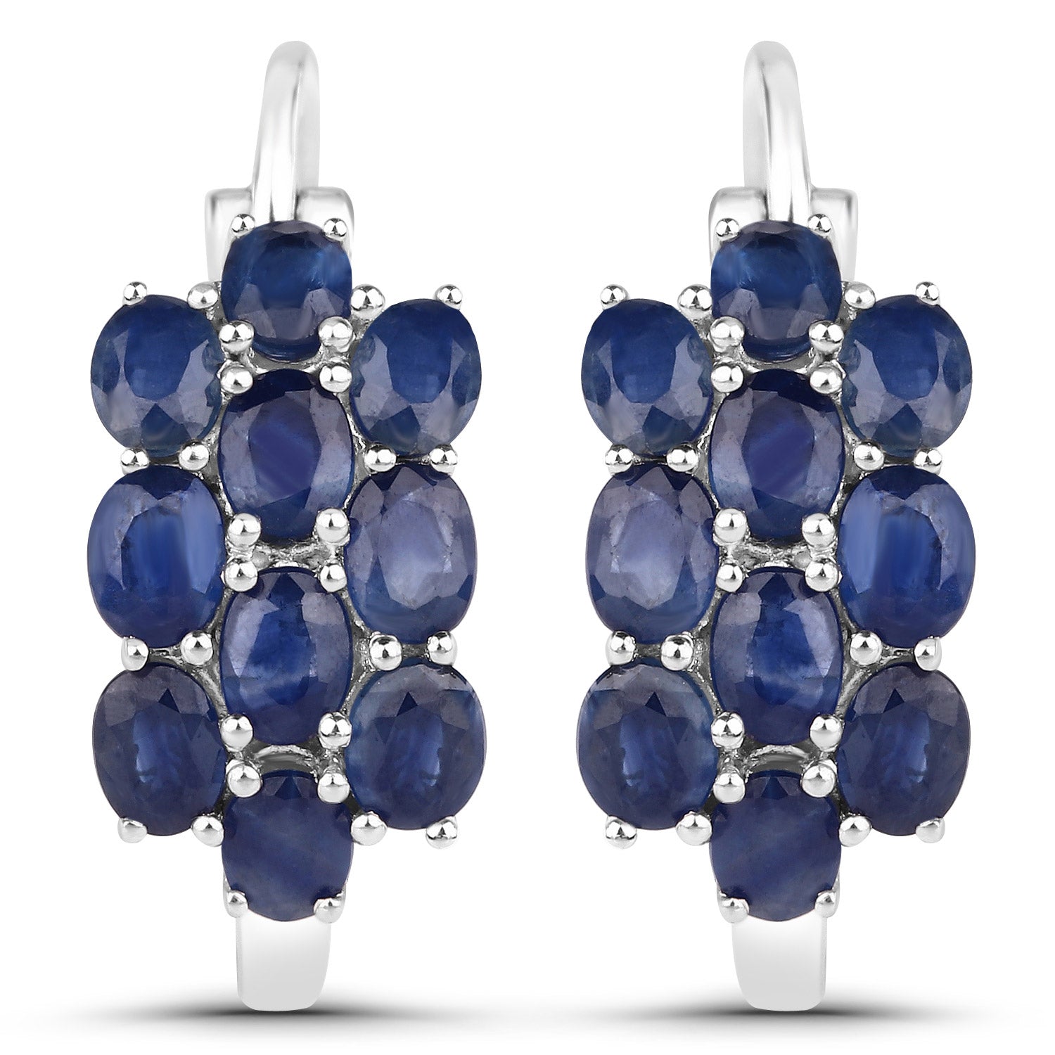 10.40 Carat Genuine Blue Sapphire .925 Sterling Silver 3 Piece Jewelry Set (Ring, Earrings, and Pendant with Chain)