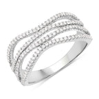 0.46 Carat Genuine White Diamond 14K White Gold Ring (F-G Color, SI Clarity)