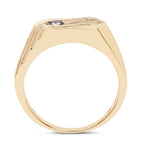 14K Yellow Gold Plated 0.12 Carat Genuine Black Diamond .925 Sterling Silver Ring