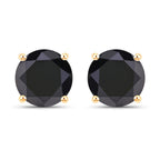 4.91 Carat Genuine Black Diamond 14K Yellow Gold Earrings