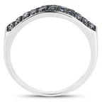 0.40 Carat Genuine Blue Diamond .925 Sterling Silver Ring