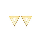 14k Yellow Gold Polished Open Triangle Post Earrings