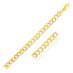 12.18mm 14k Two-Tone Gold Pave Curb Chain