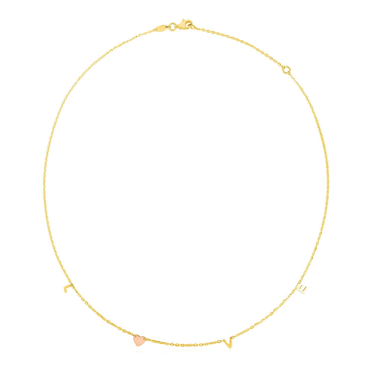 14k Two-Tone Gold Love Necklace