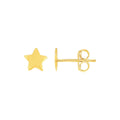 14k Yellow Gold Star Stud Earrings