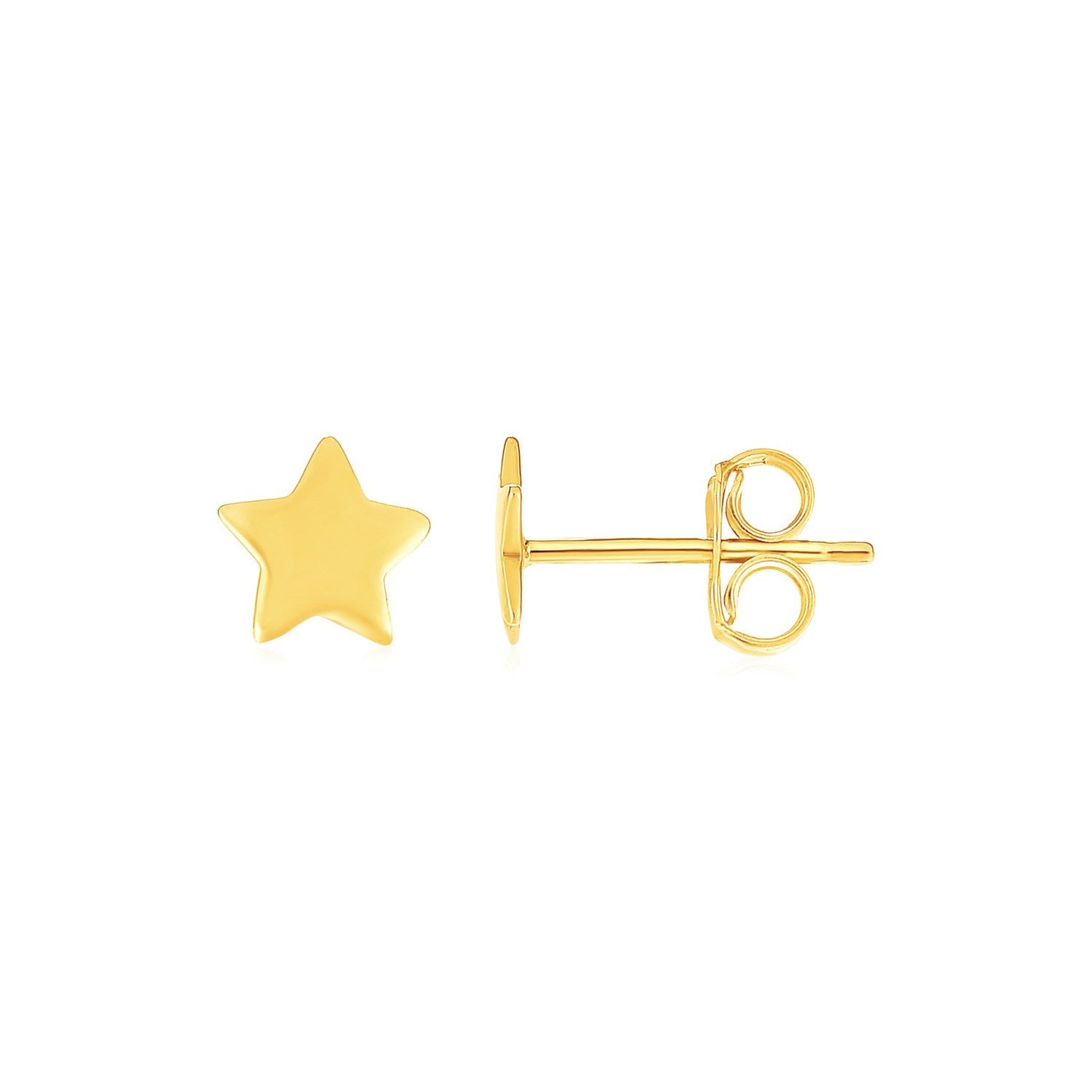 14k Yellow Gold Star Stud Earrings
