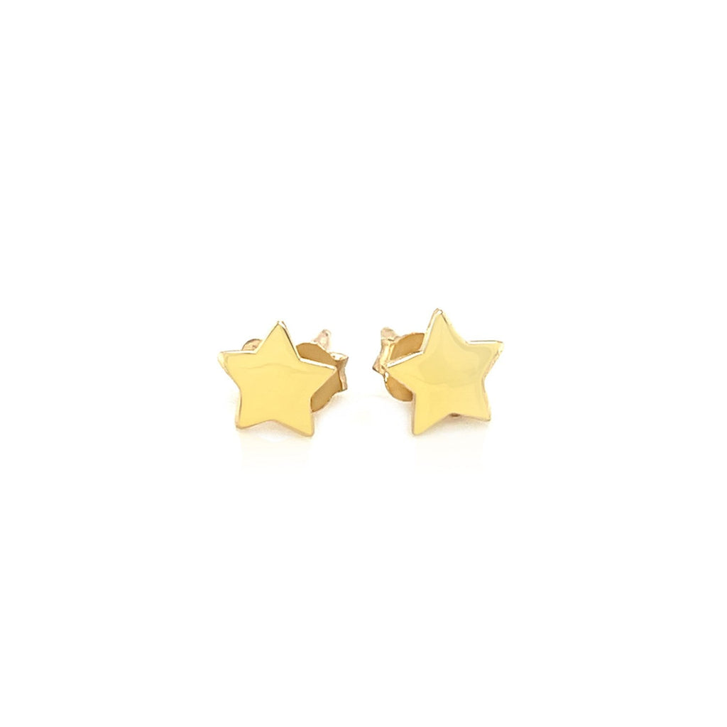 14k Yellow Gold Star Stud Earrings