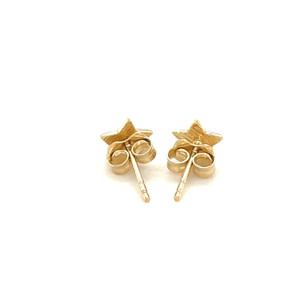 14k Yellow Gold Star Stud Earrings