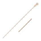 14k Pink Gold Diamond Cut Cable Link Chain 0.8mm