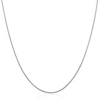 14k White Gold Thin Motif Round Omega Necklace