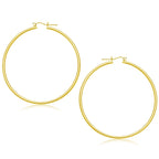 14k Yellow Gold Polished Hoop Earrings (55 mm)