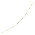 14k Tri Color Gold Station Bracelet with Textured Beads