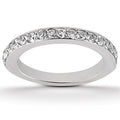 14k White Gold Pave Diamond Wedding Ring Band Set Half Eternity