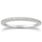 14k White Gold Fancy Engraved Pavé Diamond Wedding Ring Band