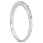 14k White Gold Fancy Engraved Pavé Diamond Wedding Ring Band