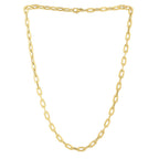 14k Yellow Gold Oval Domed Paperclip Chain Necklace (5.30 mm)