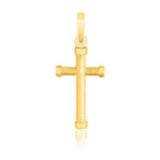 14k Yellow Gold Cross Pendant with Rounded Ends