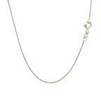 14k White Gold Diamond Cut Round Wheat Chain 0.6mm