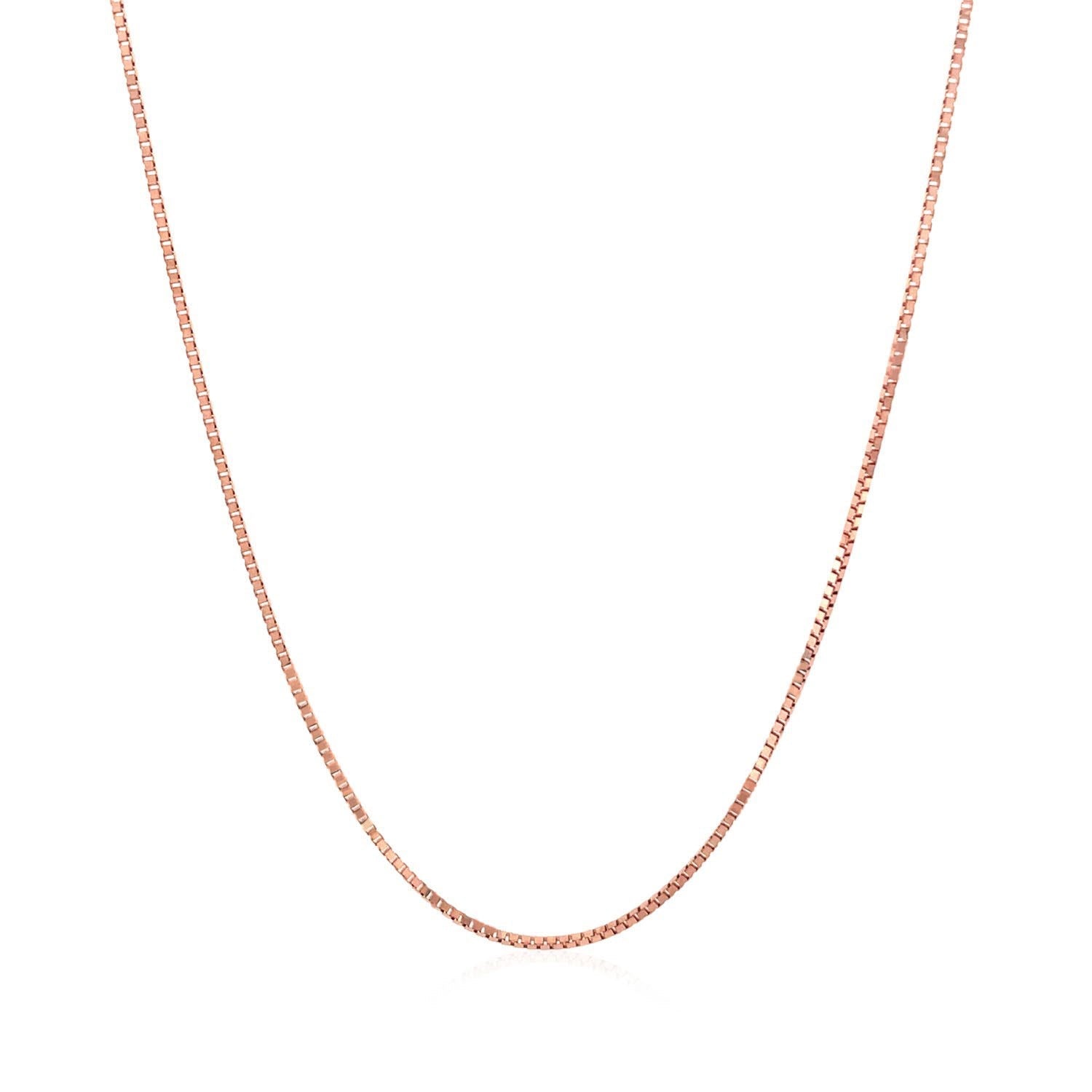 14k Rose Gold Classic Box Chain 0.8mm
