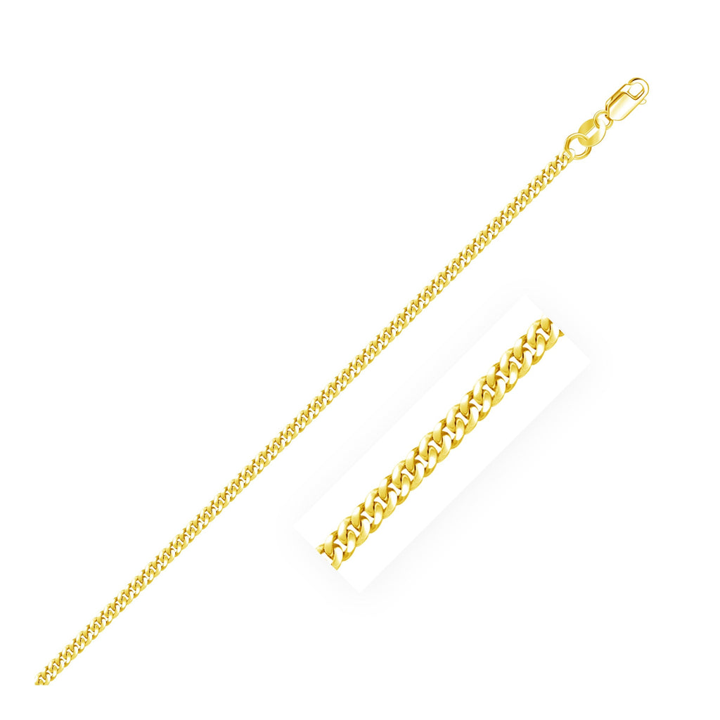 2.0mm 10k Yellow Gold Curb Chain