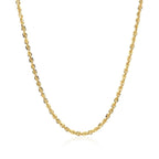 10K Yellow Gold Hollow Diamond Cut Rope Chain (2.00 mm)