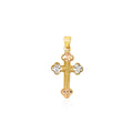 14k Tri-Color Gold Cross Pendant