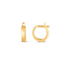 14k Yellow Gold Textured Huggie Hoops (3x10mm)