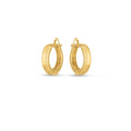14k Yellow Gold Textured Huggie Hoops (3x10mm)