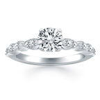 14k White Gold Fancy Shaped Diamond Engagement Ring