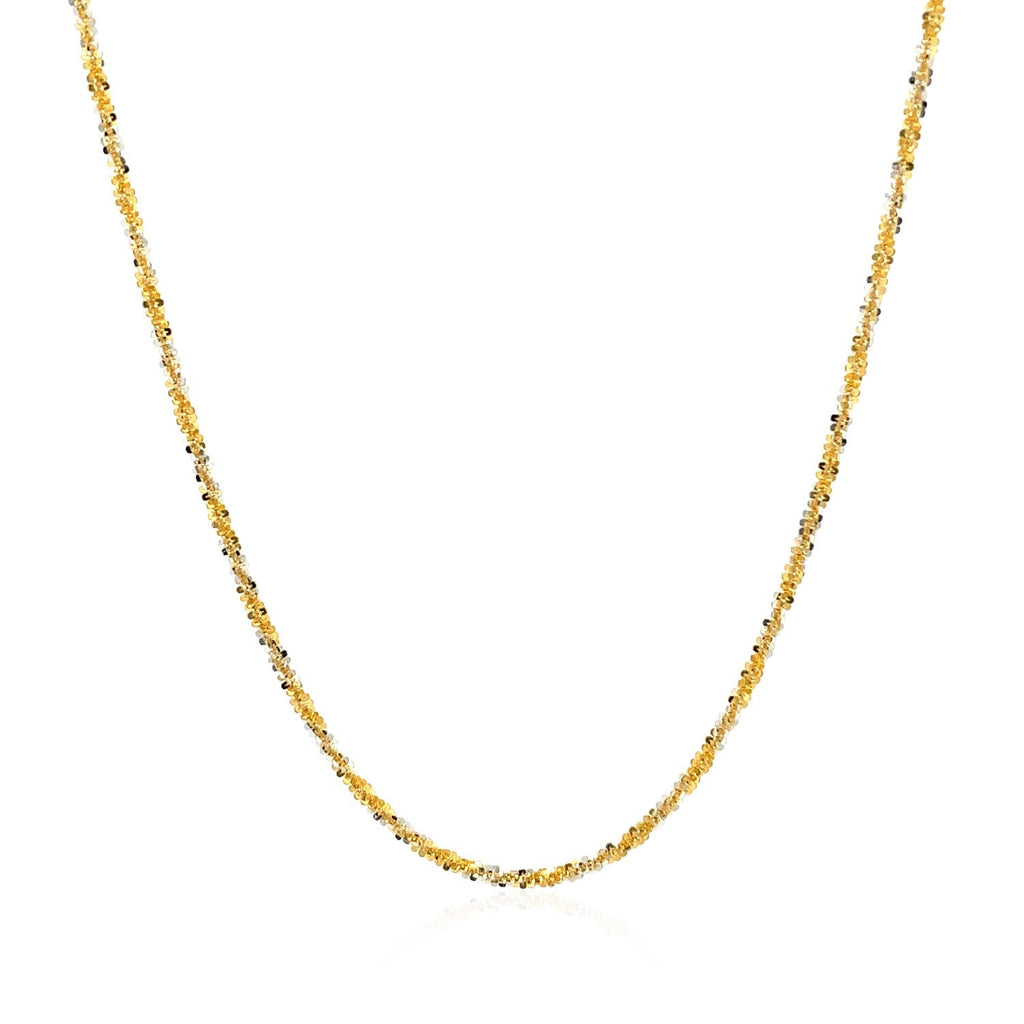 14k White and Yellow Gold Two-Tone Sparkle Chain 1.5mm
