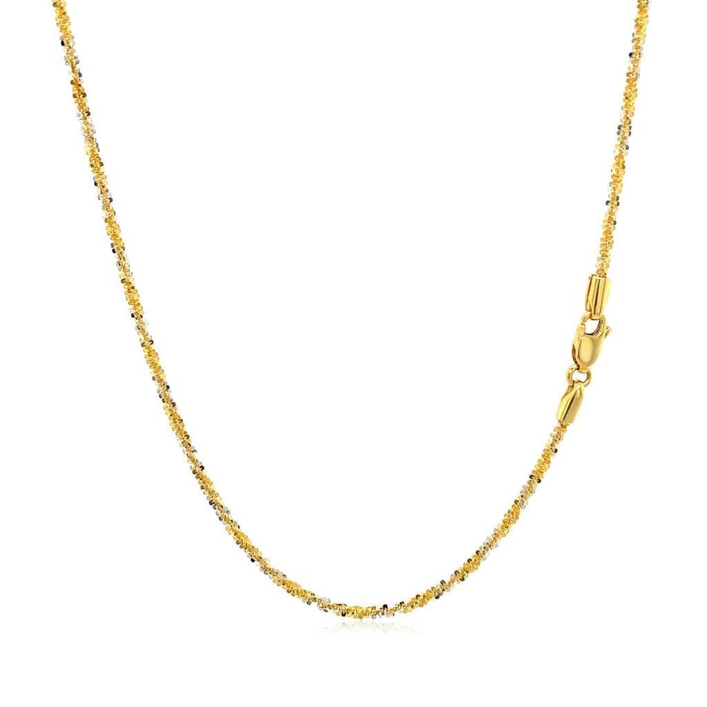 14k White and Yellow Gold Two-Tone Sparkle Chain 1.5mm