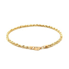 3.0mm 14k Yellow Gold Solid Diamond Cut Rope Bracelet
