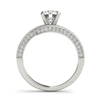 14k White Gold Round Diamond Bypass Style Engagement Ring (1 1/2 ctw)
