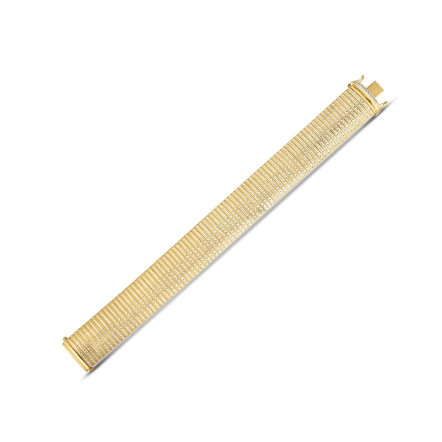 14k Yellow Gold Bold Diamond Flex Bracelet (17.10 mm)
