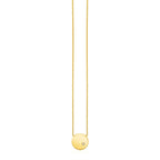 14k Yellow Gold Necklace with Polished Round Diamond Pendant