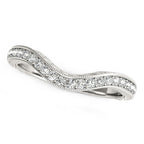 14k White Gold Milgrain Baroque Curved Diamond Wedding Ring (1/6 cttw)