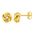 Aretes de Nudo de Amor en Oro Amarillo de 14k