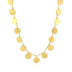 Gargantilla con discos pulidos en oro amarillo de 14k